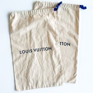 Louis Vuitton Beige Dust Bags with Blue Accents